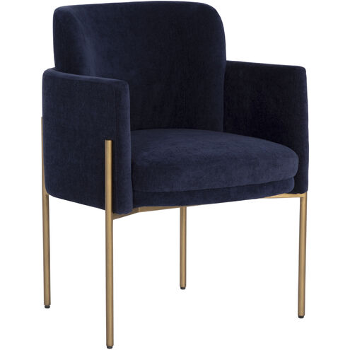 Richie Antique Brass / Danny Navy Dining Armchair
